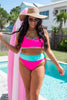 Fuchsia Colorblock Beach Bikini Swimsuit | Salty Wave - Final Sale