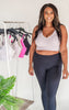 Stone Washed V-Neck Seamless Cropped Bra Top -Final Sale