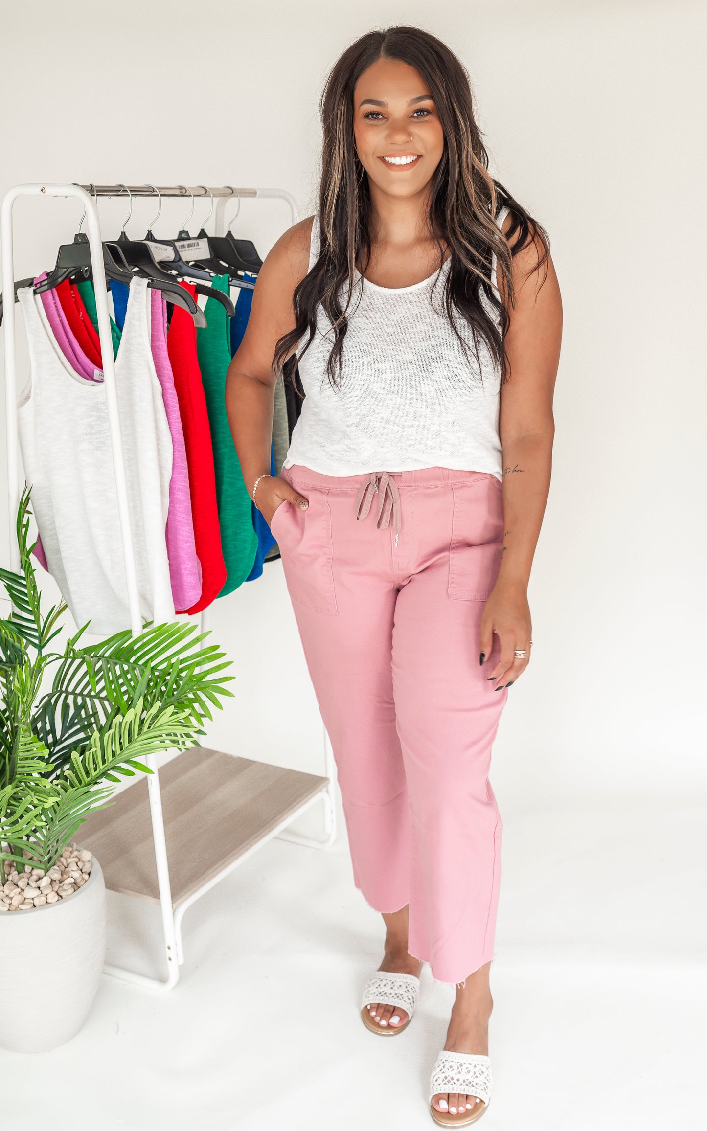 Sleeveless Double Scoop Neck Tank Top - Final Sale