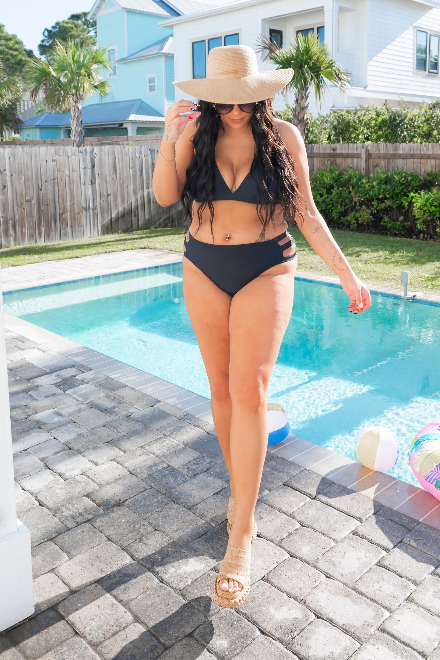 Halter Cutout High Waisted Bikini Swimsuit | SALTY WAVE - Final Sale
