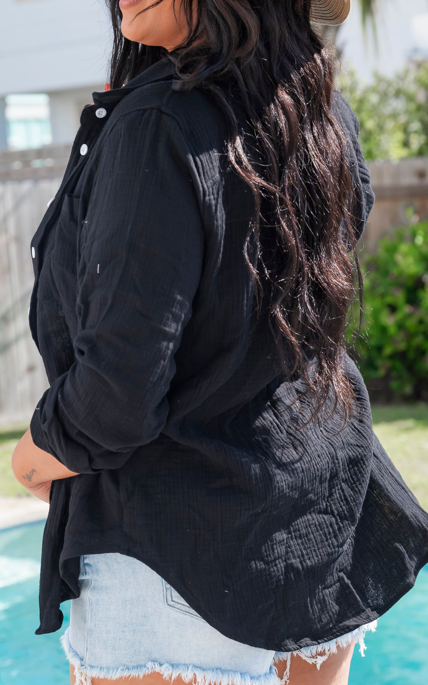 Gauze Button Down Blouse | SALTY WAVE * FINAL SALE