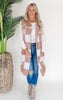 Mocha Checked Long Sweater Vest | SALTY WAVE