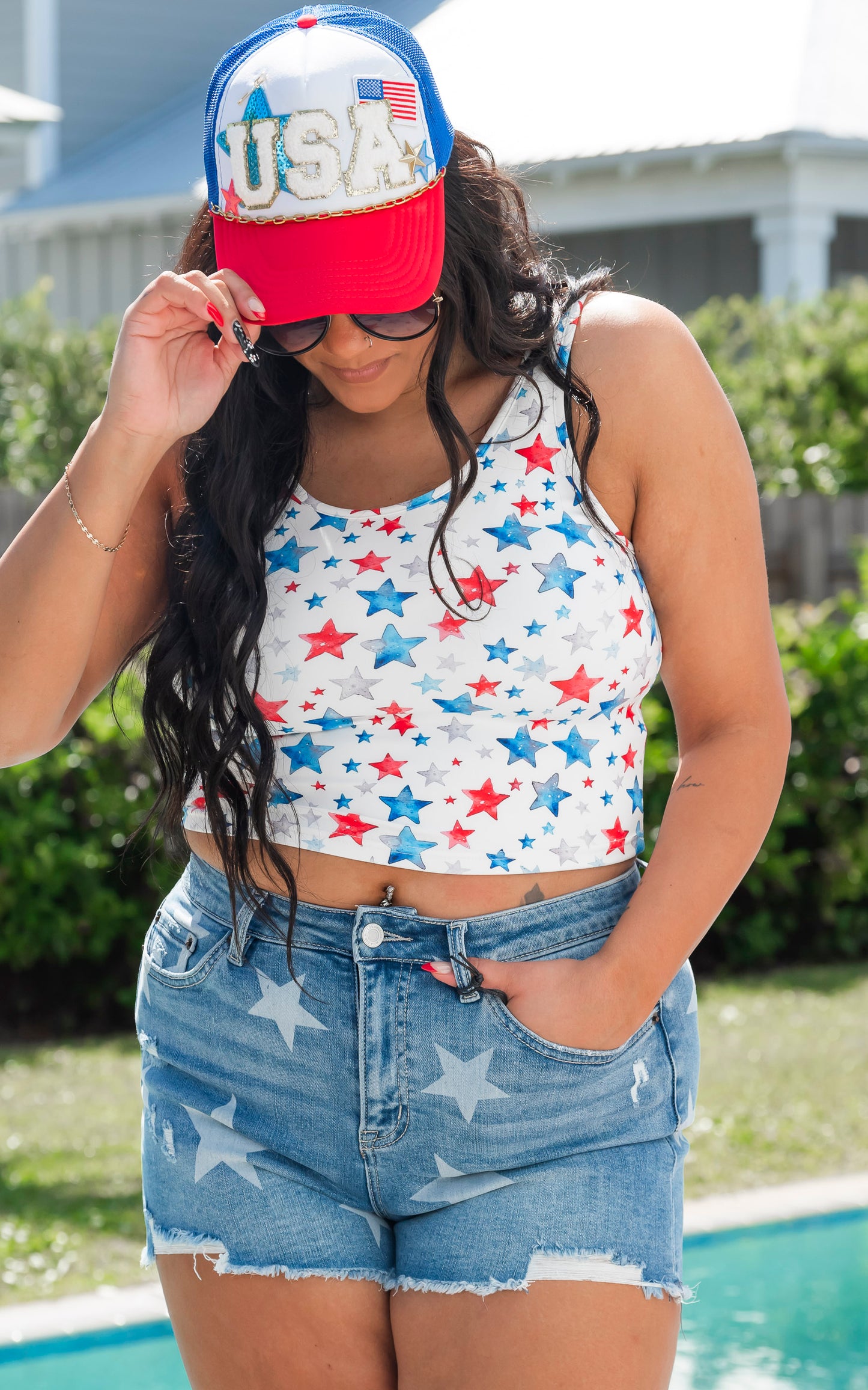 All American Crop Tank | Salty Wave *FINAL SALE