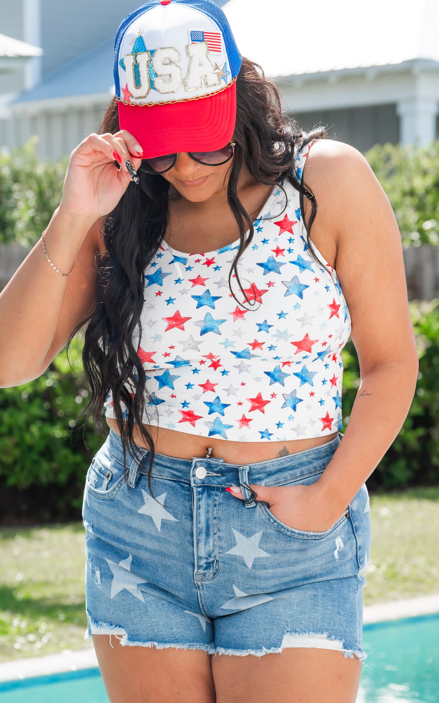 All American Crop Tank | Salty Wave *FINAL SALE
