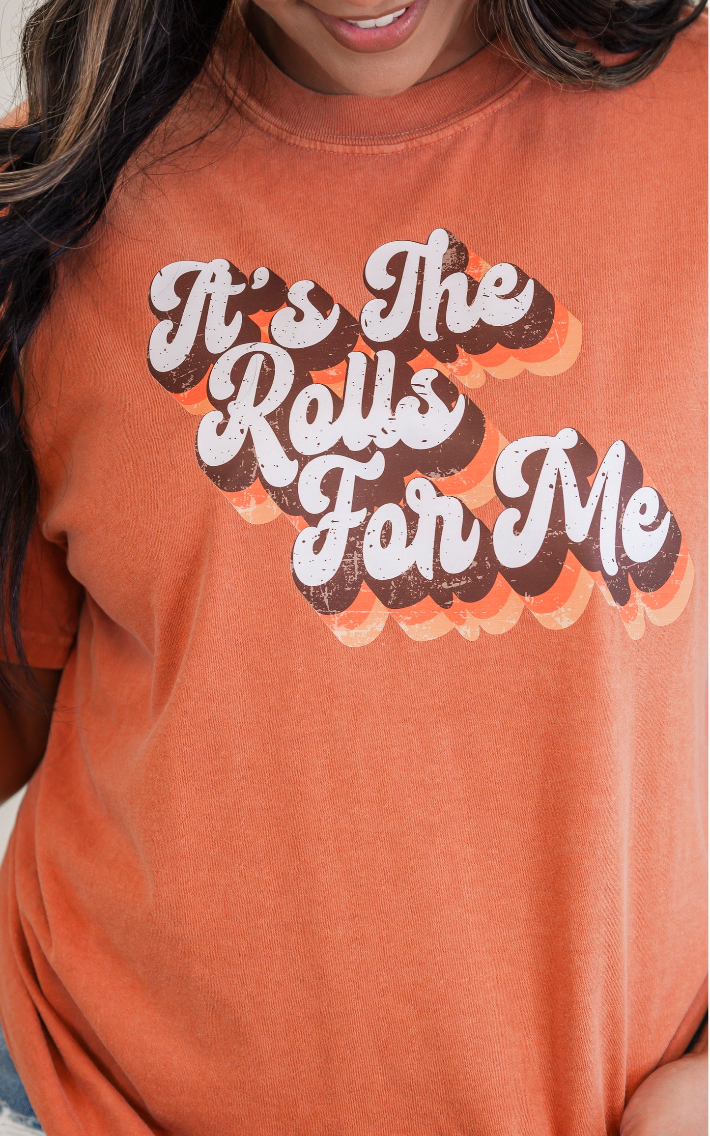Its the Rolls for Me Garment Dyed Graphic T-shirt - Rust - Final Sale