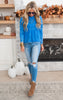 OCEAN BLUE LONG SLEEVE DOLMAN