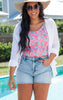 Pop of Paradise Floral Crop Tank | Salty Wave  *FINAL SALE