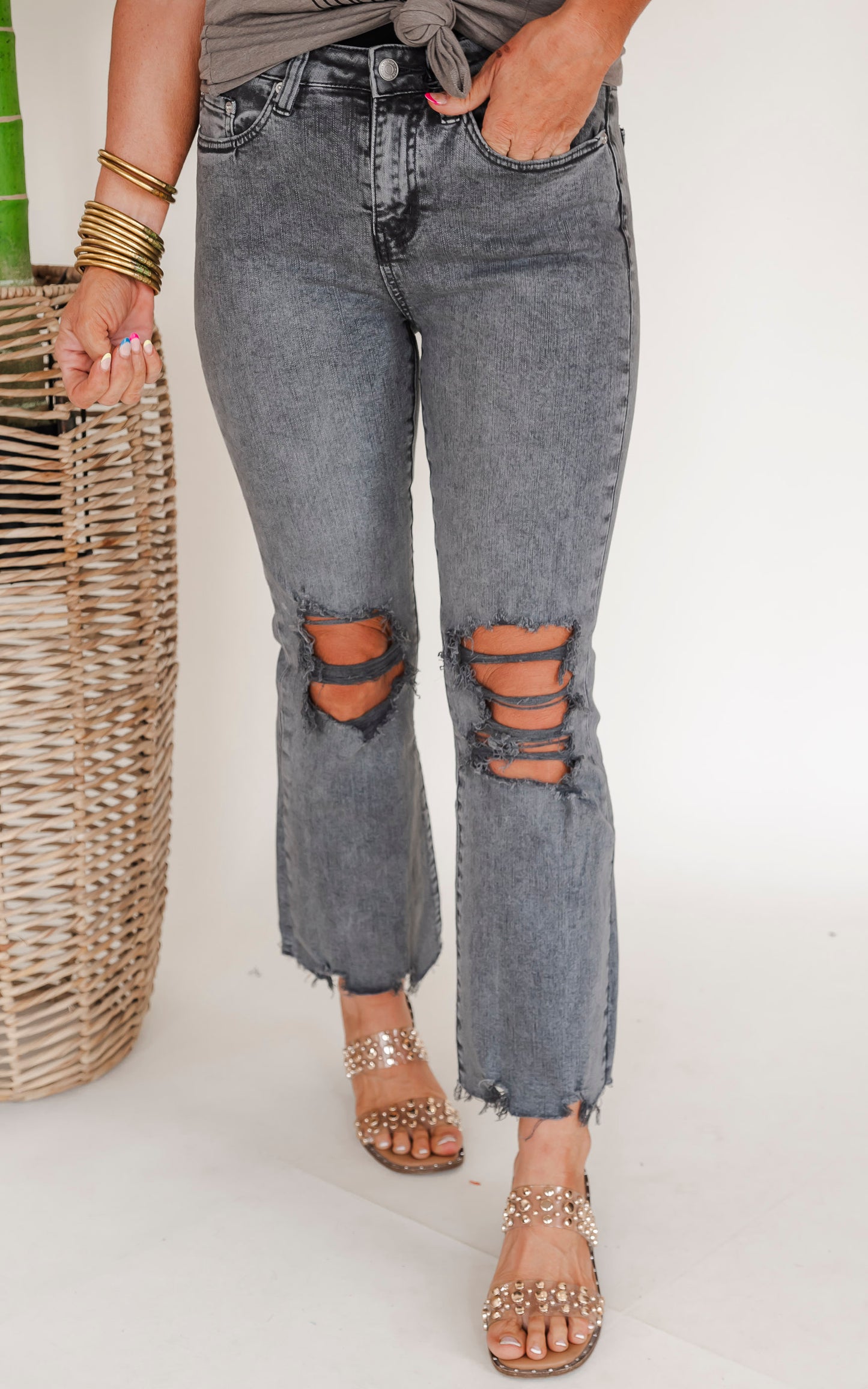 Mica - The Marlowe High Rise Vintage Flare Denim Jeans**
