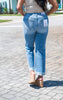 High Rise Straight Leg w/ Cuffed Hem Denim Jean | MICA -FINAL SALE