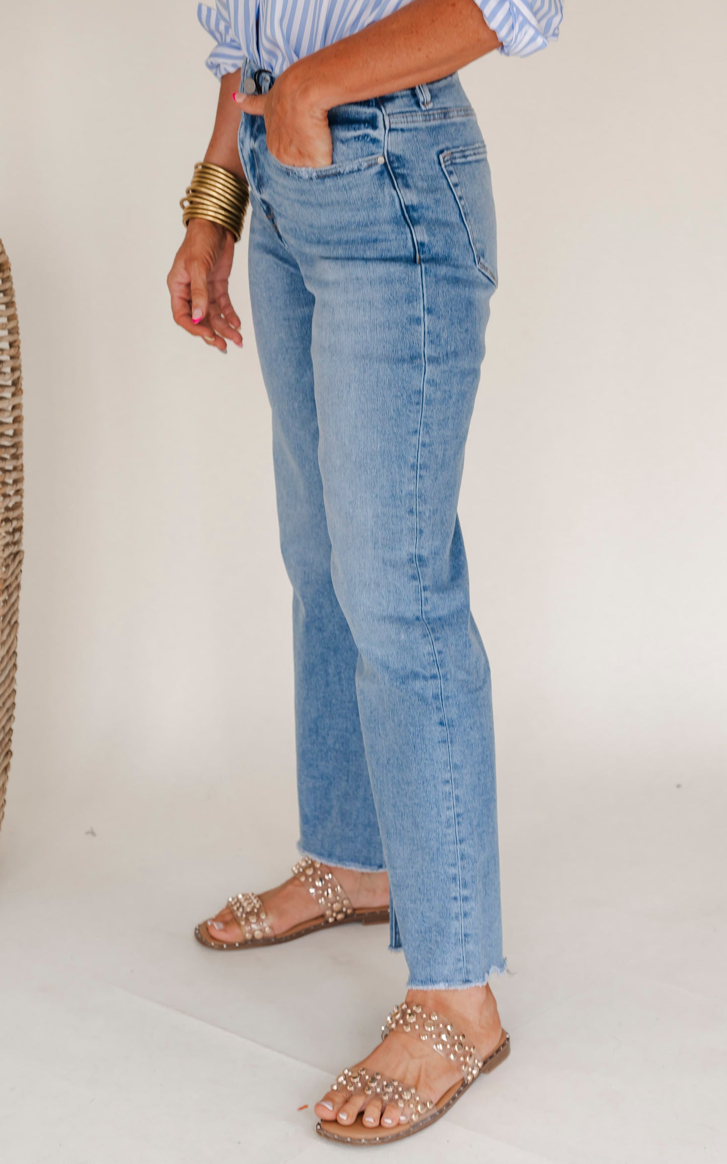 Festival Stretch Super High-Rise Wide Leg Denim Jeans | Mica* - Final Sale