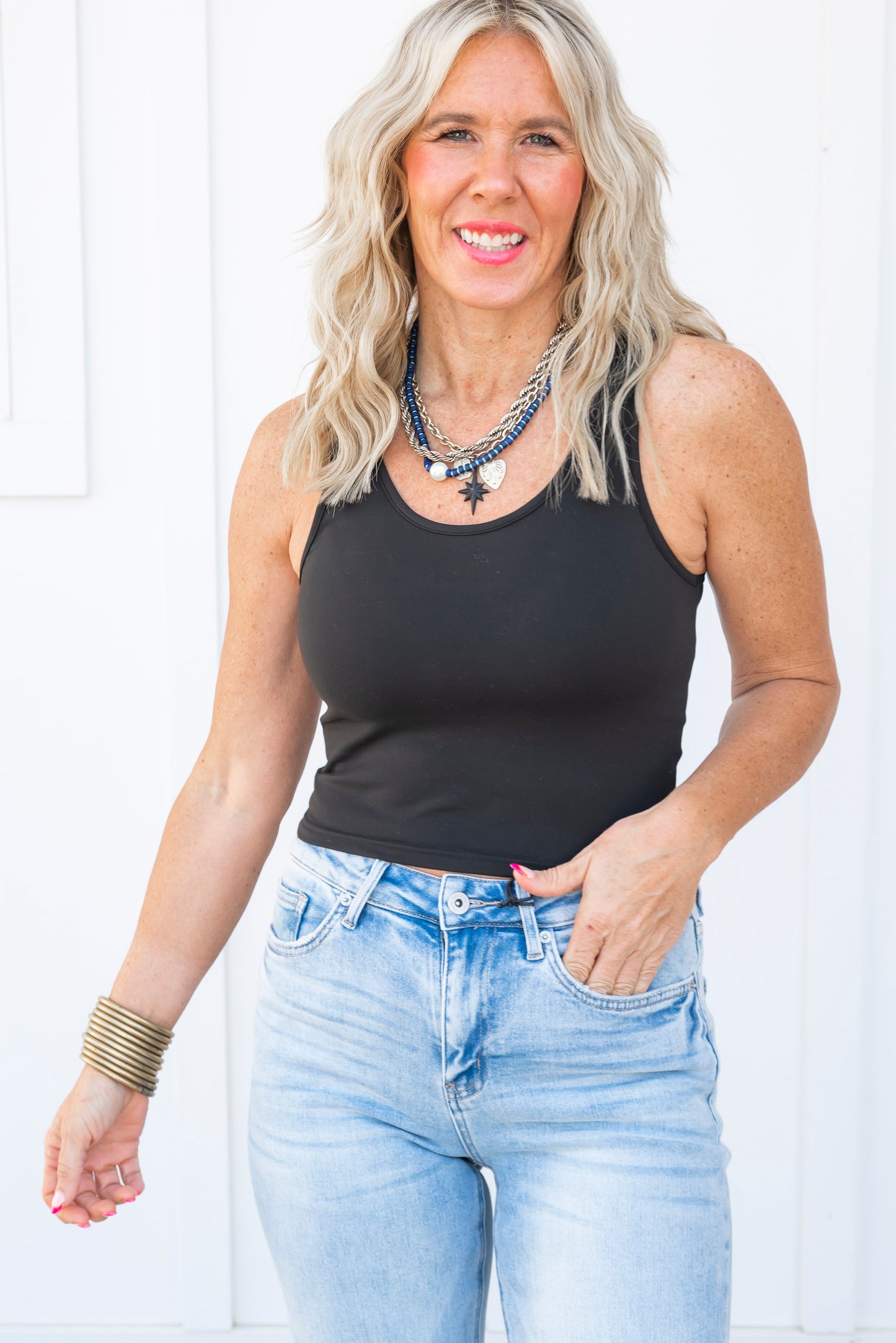 Classic Black Crop Tank Top | Salty Wave *FINAL SALE