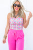 Pop of Paradise Floral Crop Tank | Salty Wave  *FINAL SALE