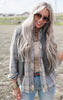 Oversized Jade Flannel Shirt Top**