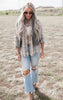 Oversized Jade Flannel Shirt Top**