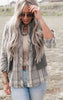 Oversized Jade Flannel Shirt Top**