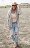 Oversized Jade Flannel Shirt Top**