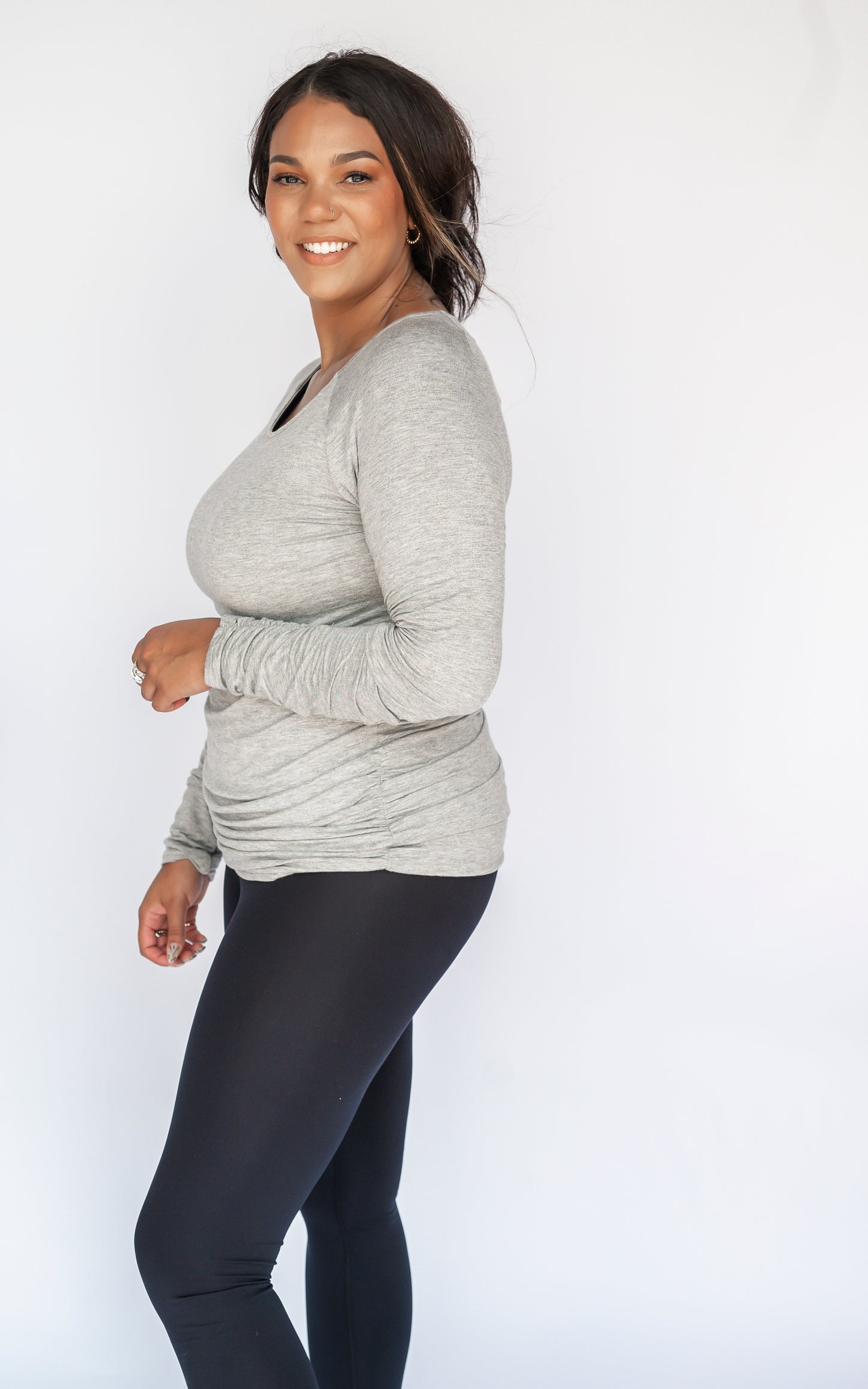The Essential Long Sleeve Ruched Tunic by Salty Wave *FINAL SALE