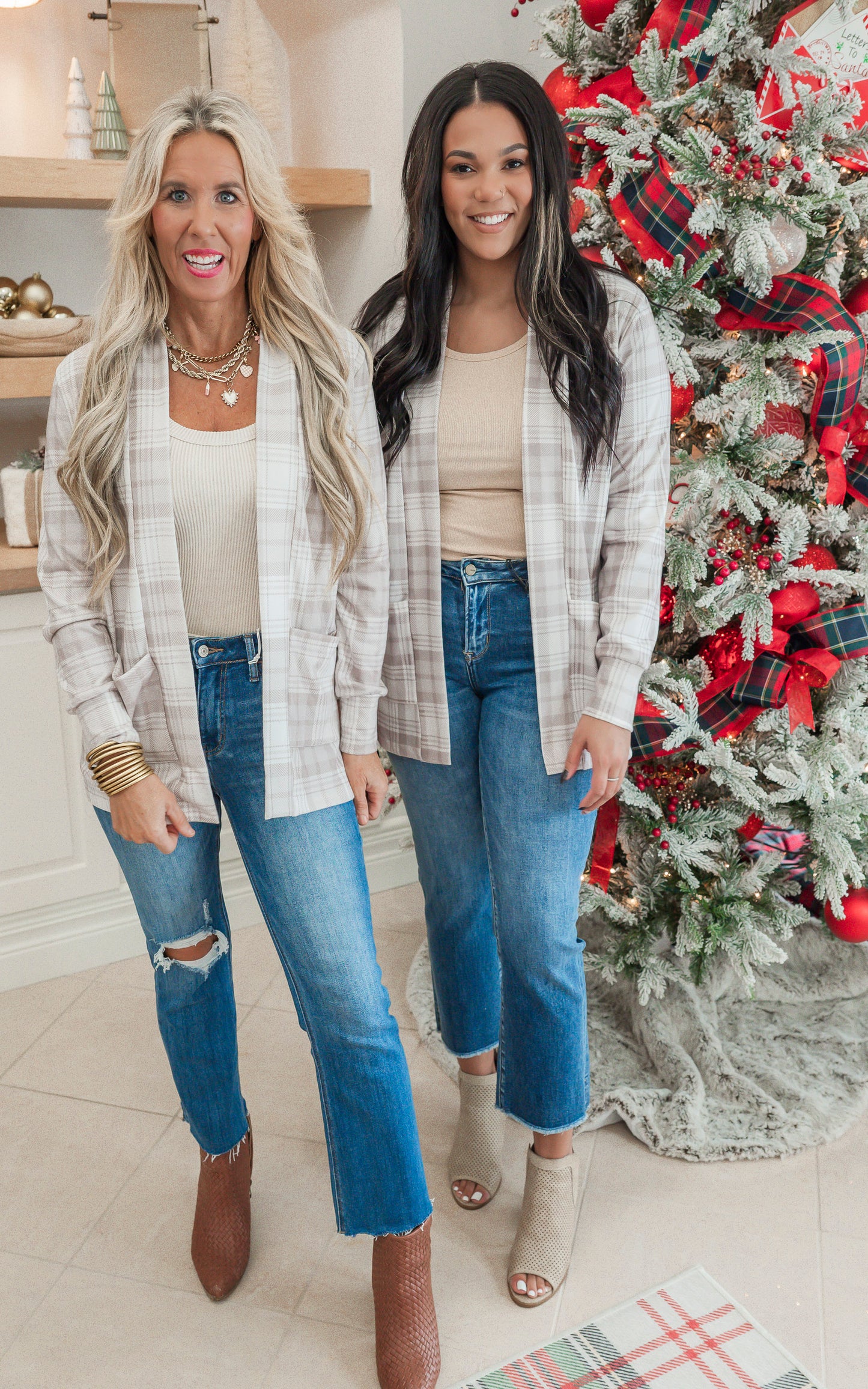 Forever Favorite Plaid Cardigan in Cream Mocha #3 | Salty Wave * - Final Sale