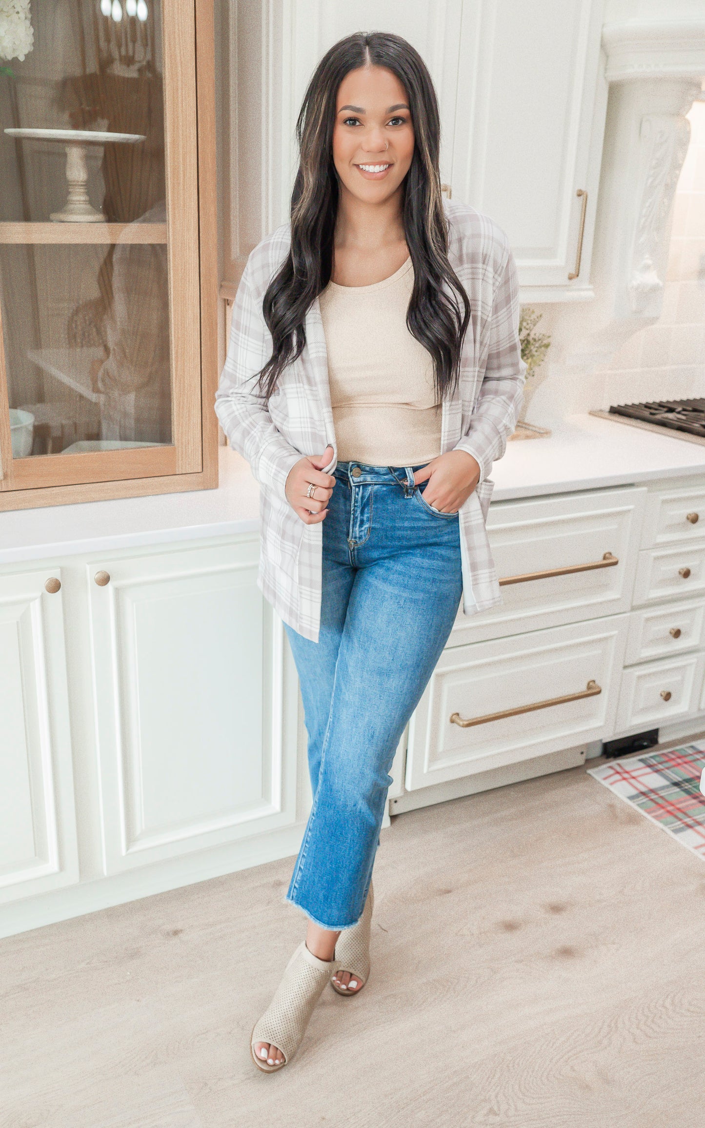 Forever Favorite Plaid Cardigan in Cream Mocha #3 | Salty Wave * - Final Sale