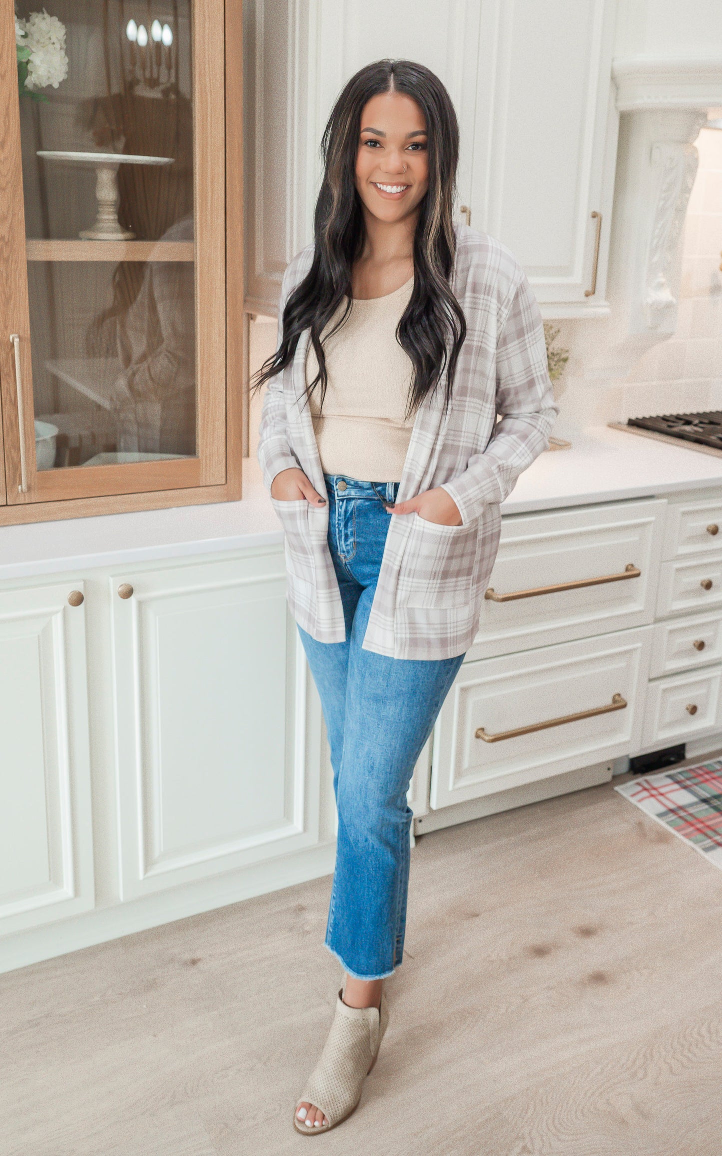 Forever Favorite Plaid Cardigan in Cream Mocha #3 | Salty Wave * - Final Sale