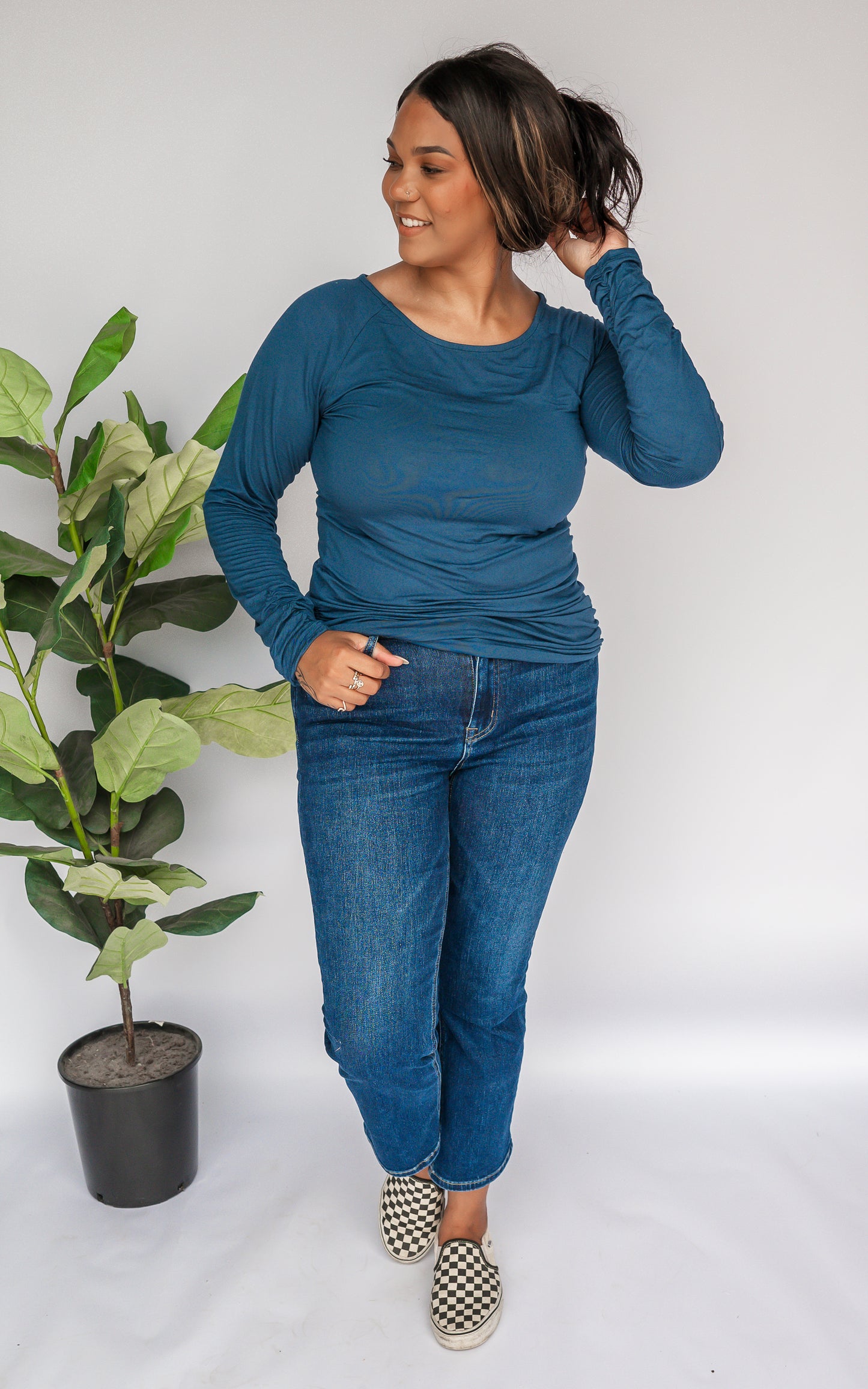 The Essential Long Sleeve Ruched Tunic by Salty Wave *FINAL SALE