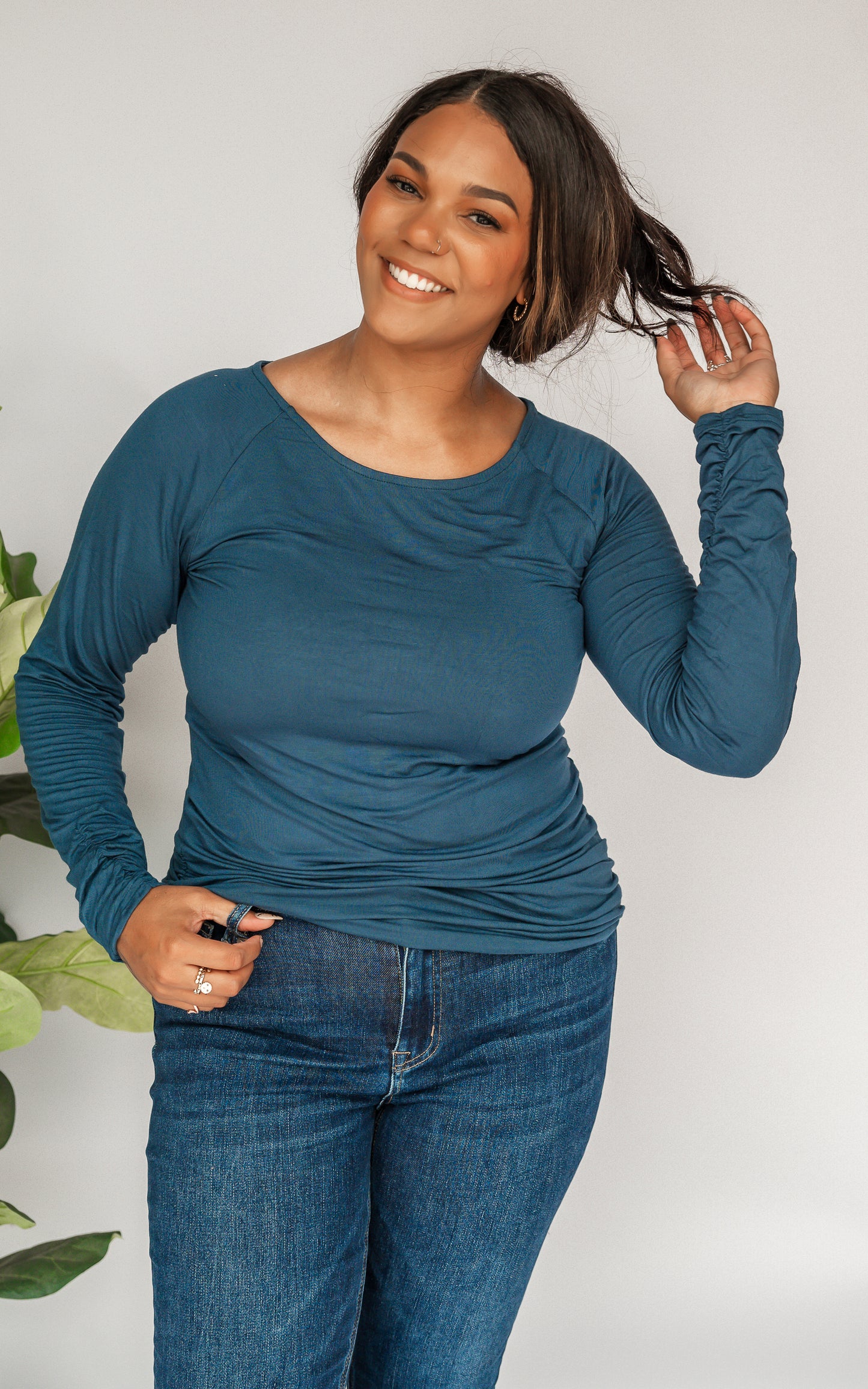 The Essential Long Sleeve Ruched Tunic by Salty Wave *FINAL SALE