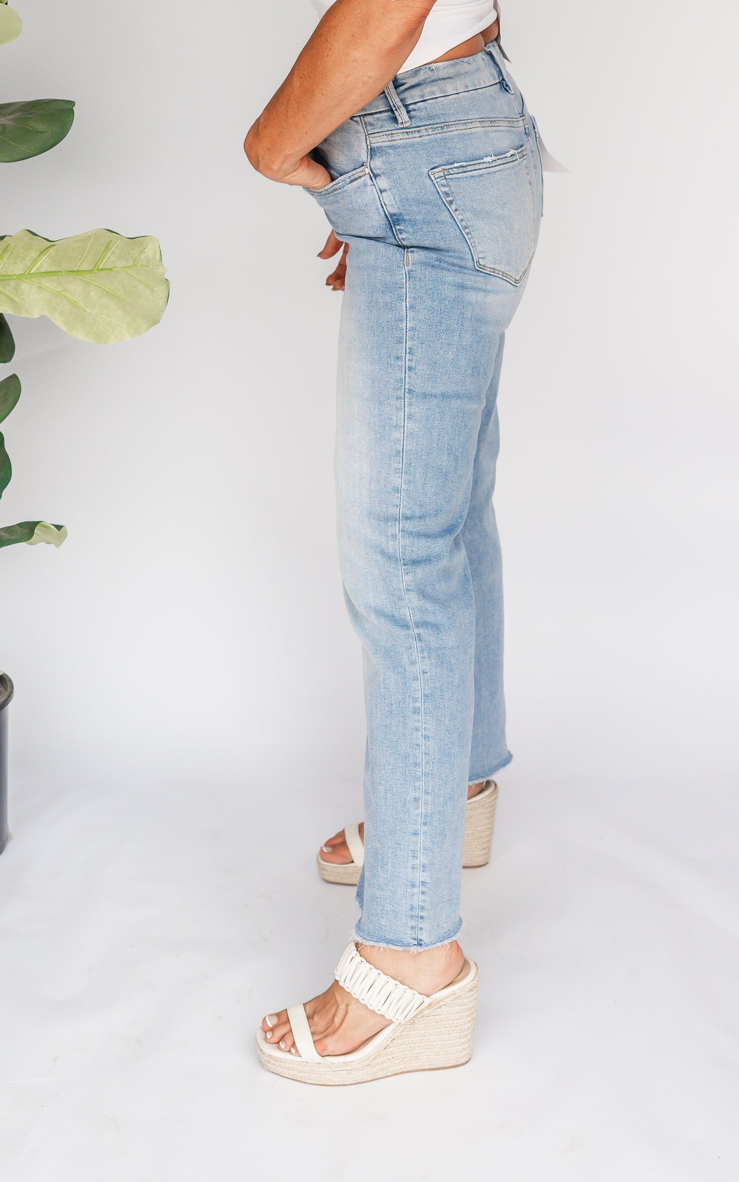 MICA | The Claudia Super Soft Super High Rise Wide Leg Denim Jeans - Final Sale