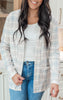 Forever Favorite Plaid Cardigan in Ivory Mocha Blue #1 | Salty Wave * - Final Sale