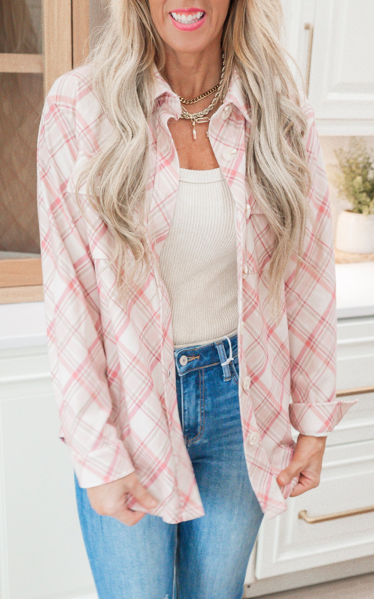 Forever Favorite Plaid Shacket in Cream Mocha Mauve #5 | Salty Wave *DEAL*