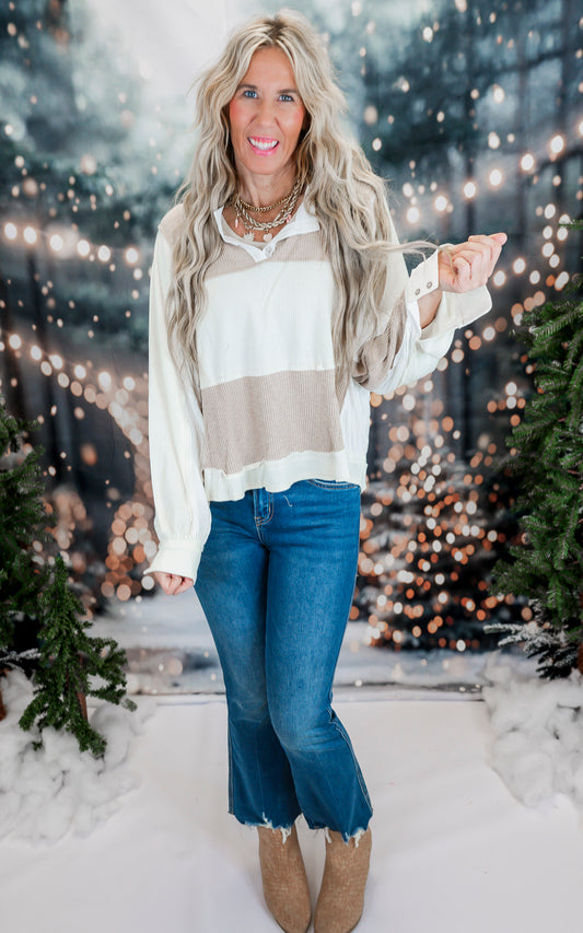 Kickback Round Neck Long Sleeve Top** - Final Sale