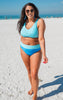 SALTY WAVE Blue Curacao Colorblock Swim Set (Top & Bottom) - Final Sale