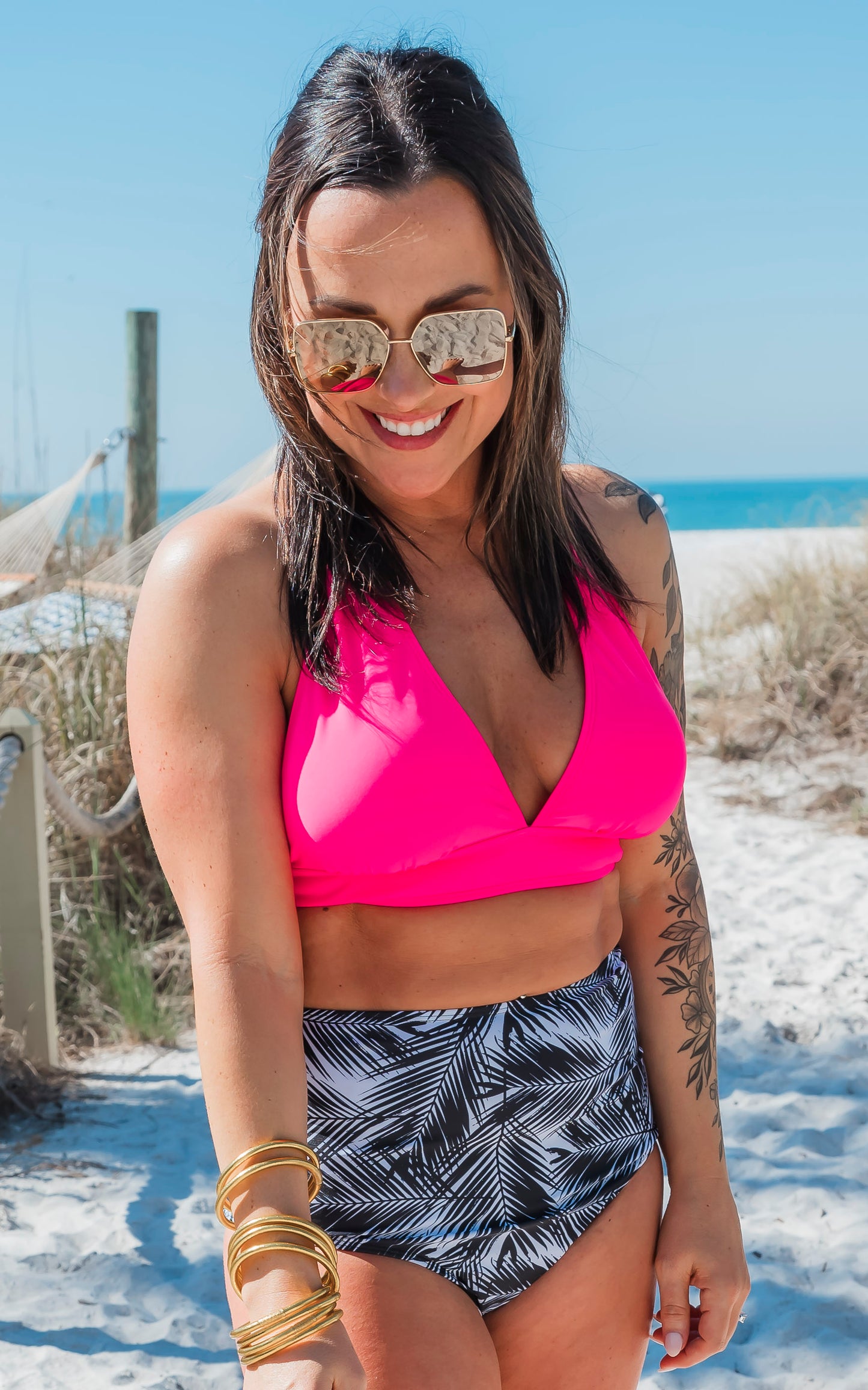 Black Palm Full Coverage Swim Bottom by Salty Wave - Final Sale