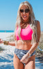 SALTY WAVE Hot Pink Palm Beach Swim Set (Top & Hi Cut Bottom) -FINAL SALE