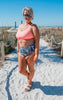 SALTY WAVE Coral Full Coverage Palm Colorblock Swim Set (Top & Bottom)*DEAL-FINAL SALE