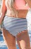 Striped Full Coverage Swim Bottom by Salty Wave. - Final Sale