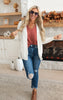 ivory open front waffle cardigan
