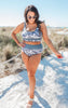 SALTY WAVE Grey Camo Beach Full Coverage Swim Set (Top & Bottom)**Final Sale