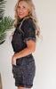 Short Sleeve Mineral Wash Romper - Final Sale