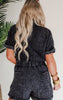 Short Sleeve Mineral Wash Romper - Final Sale