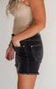 The Maddie High Waist Tummy Control Fray Hem Denim Shorts | Judy Blue - Final Sale