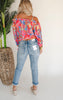 Glamourous High Rise Cuffed Distressed Paint Boyfriend Denim Jeans