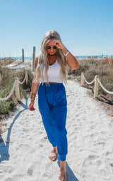 Cobalt Blue Everyday Joggers by Salty Wave- DEAL
