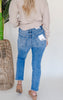 MICA | High Rise Ankle Straight w/ Side Slit Denim Jeans** - Final Sale