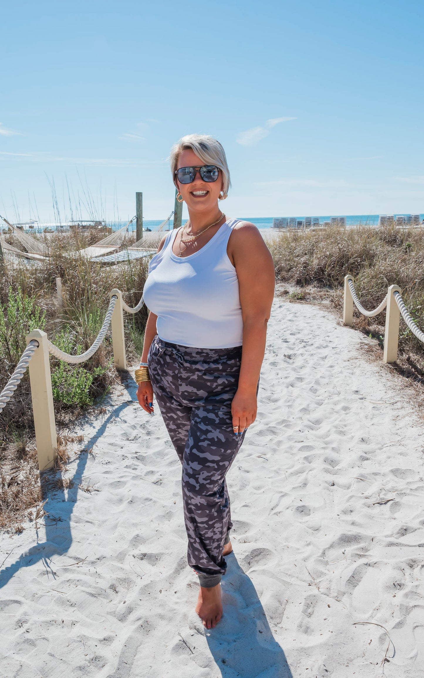 Black Camo Everyday Joggers by Salty Wave** Final Sale