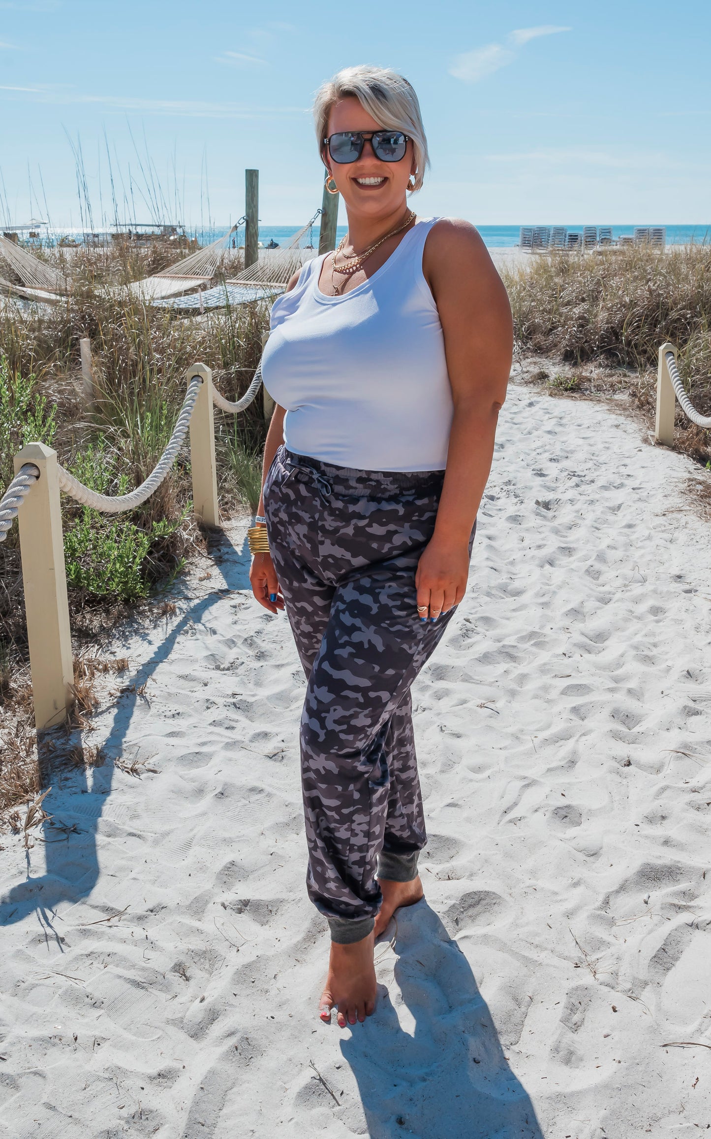 Black Camo Everyday Joggers by Salty Wave** Final Sale