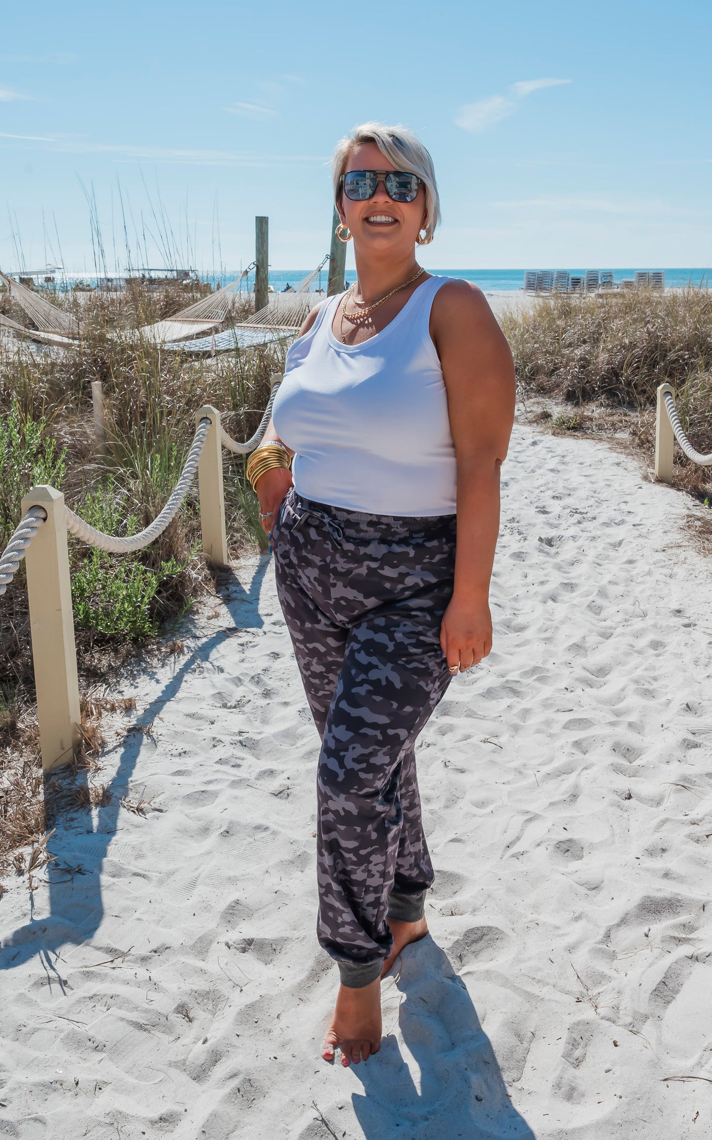 Black Camo Everyday Joggers by Salty Wave** Final Sale
