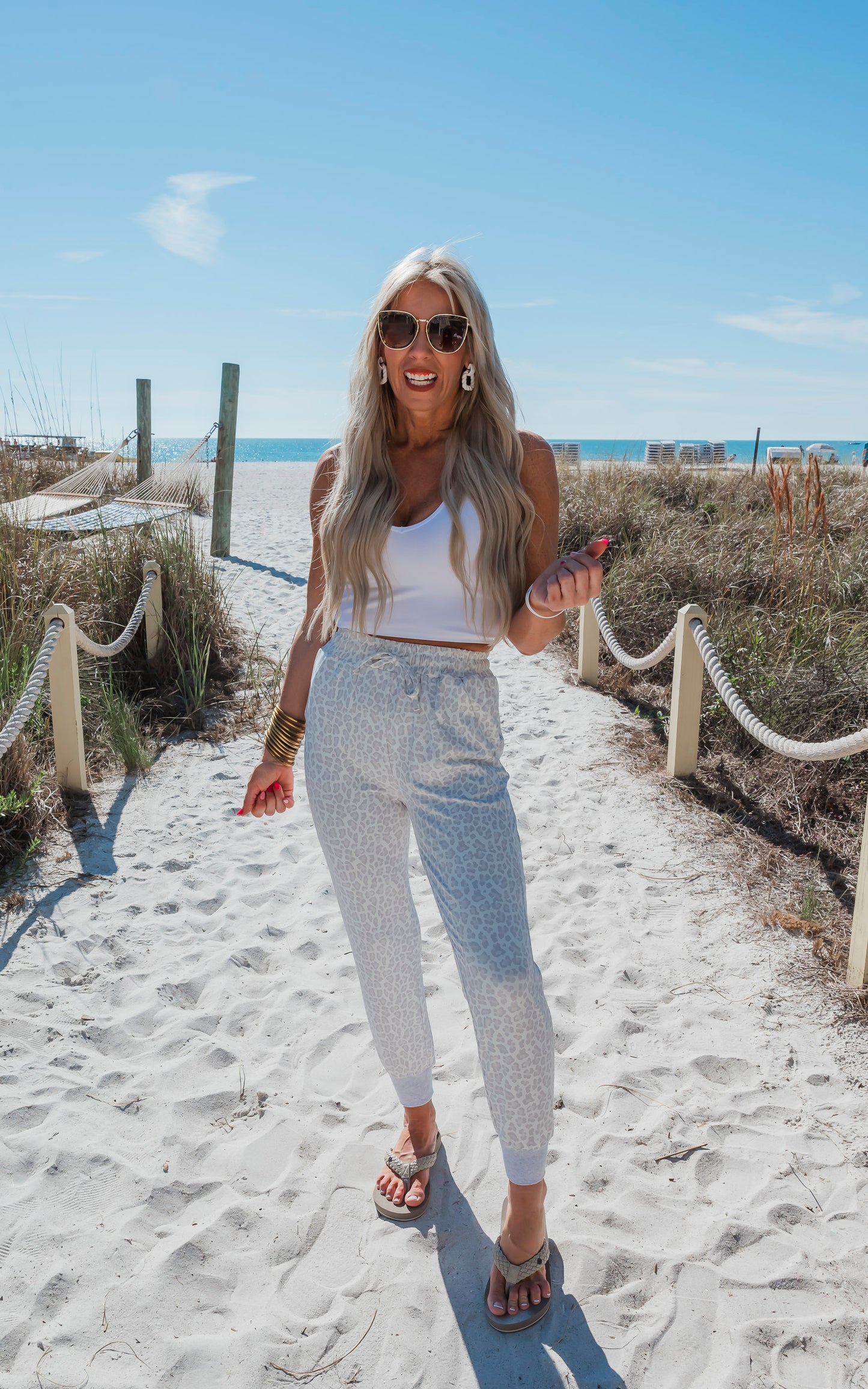Grey Cheetah Everyday Joggers by Salty Wave* -FINAL SALE
