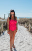 SALTY WAVE Hot Pink Checked One Piece Swimsuit -FINAL SALE