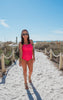 SALTY WAVE Hot Pink Checked One Piece Swimsuit -FINAL SALE