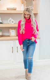 hot pink sweater 